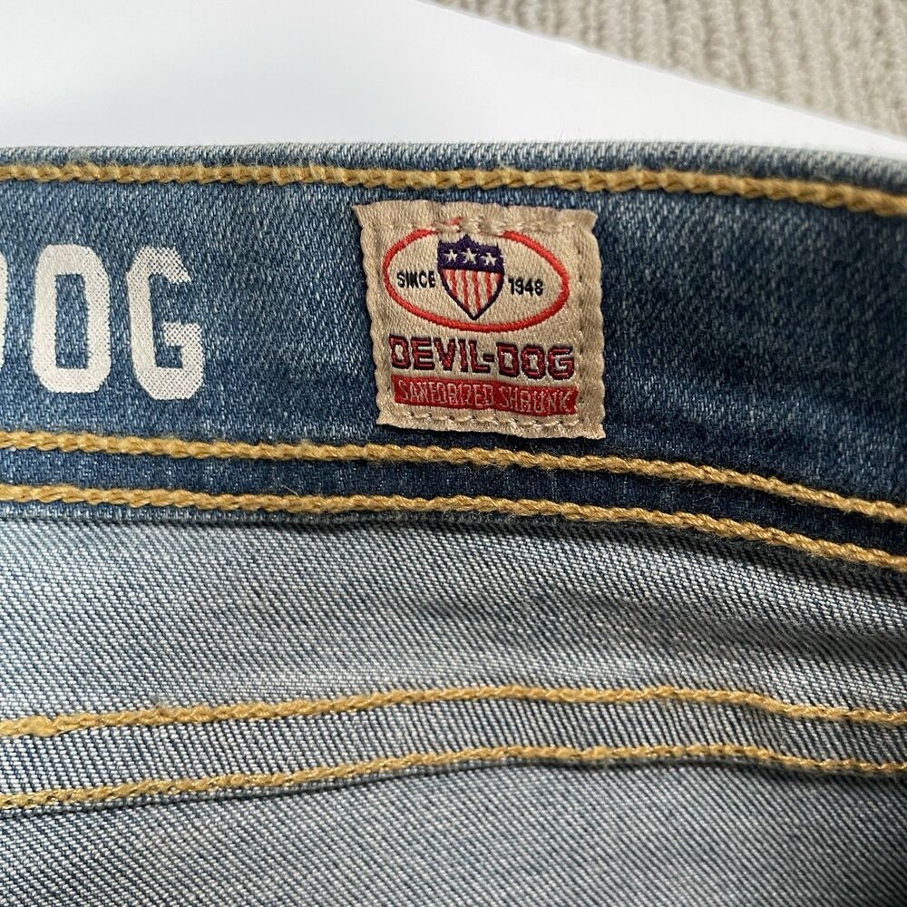 Devil Dog Athletic Fit Stretch Jeans Mens Denim Medium Wash Faded Size 36x32 NEW - Picture 11 of 15